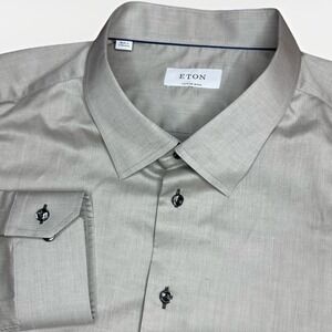 Eton Custom Dress Shirt Mens 4XL 20.5 Gray Contemporary Old Money Classic 33/34